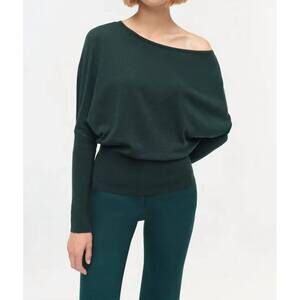 NEW SIMKHAI lavina off shoulder sweater in emerald